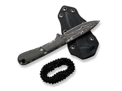 Mini Elementum Fixed Micarta Dark Green Damascus><noscript><img width=